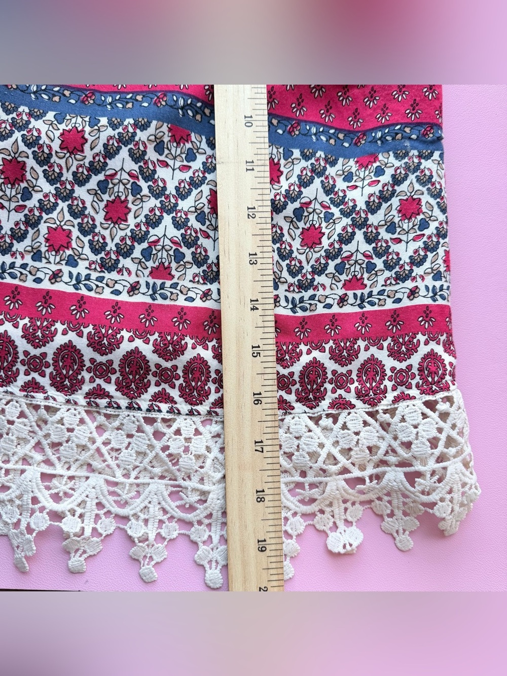BE COOL Red, Blue and White Crochet-Hem Halter Tank - Picture 4 of 6
